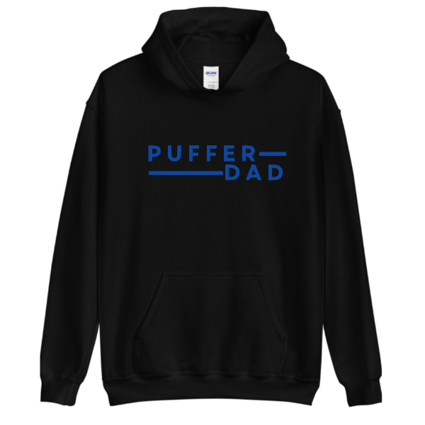 Puffer Dad Adult Black Hoodie
