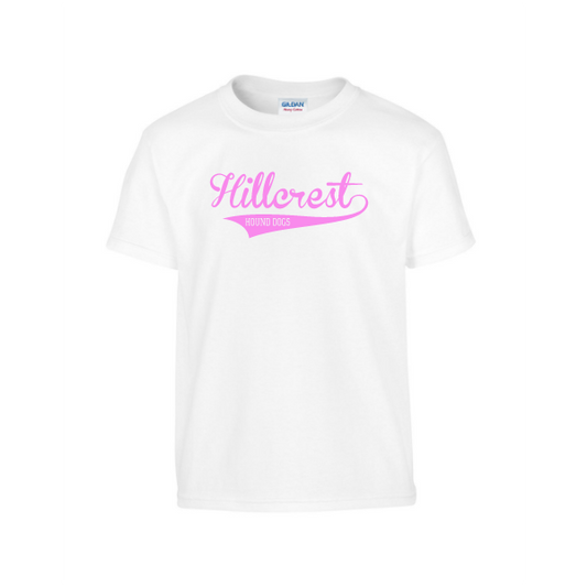 Hillcrest Cursive Pink font with Tail